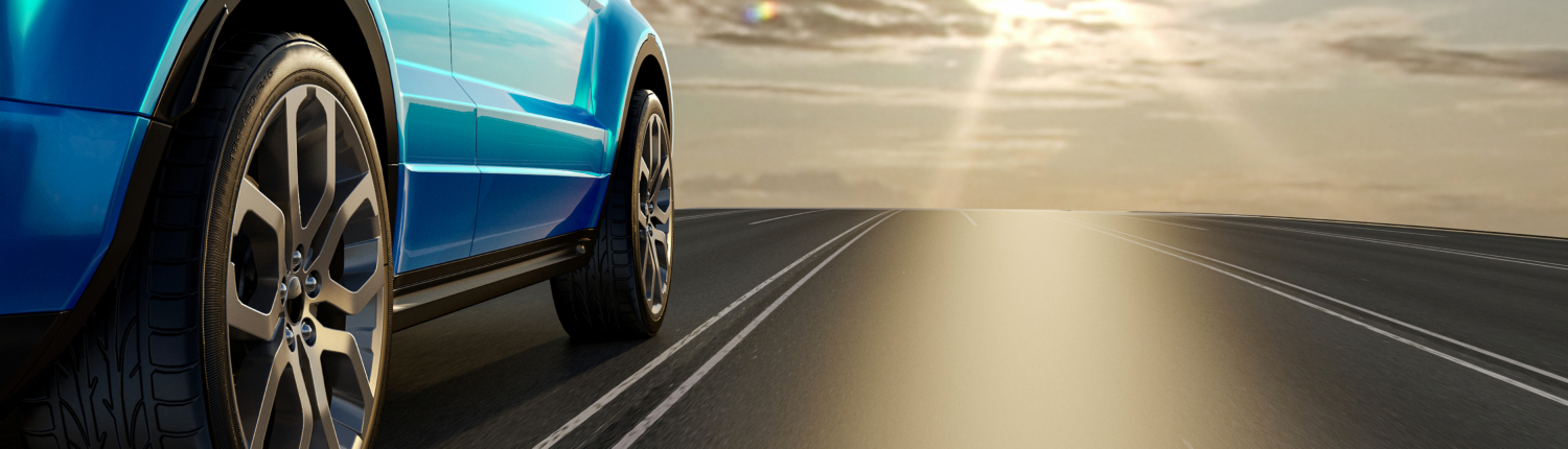 3d-car-road-meet-sun-concept-3d-render-advertising-auto-products